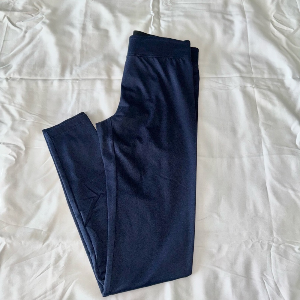 Dark Blue Solid Leggings